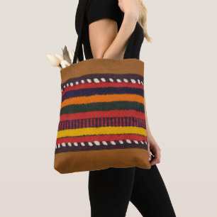 Bolso De Tela Rústica piel de piel de piel étnica franjas de M
