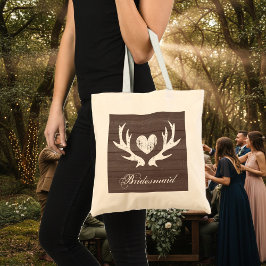 Bolso De Tela Rústico ciervo antler boda bridesmaid tosbag