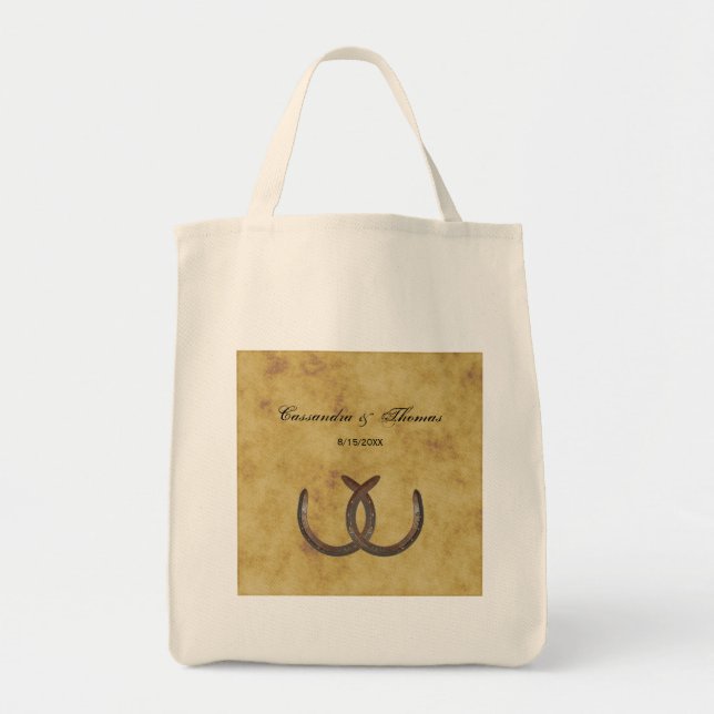 Bolso De Tela Rústico herradura angustiada BG (Frente)