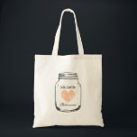 Bolso De Tela Rústico tarro de boda de albañil para dama de hono<br><div class="desc">Bolsa de boda de tetas de latón de masón para damas de honor. Diseño rústico para el matrimonio de moda de campo. Color de color de color y gris o personalizado. Tipografía de escritura clásica para nombre personalizado o monograma. Haz una para una novia elegante, una dama de honor, una...</div>