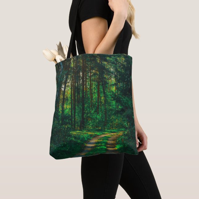 Bolso De Tela Ruta paisajística de los bosques naturales Birch T (Detalle)