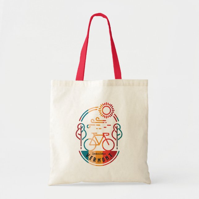 Bolso De Tela Ruta Retro Vermont para bicicletas (Frente)