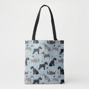 Bolso De Tela Rutas Schnauzer y huesos