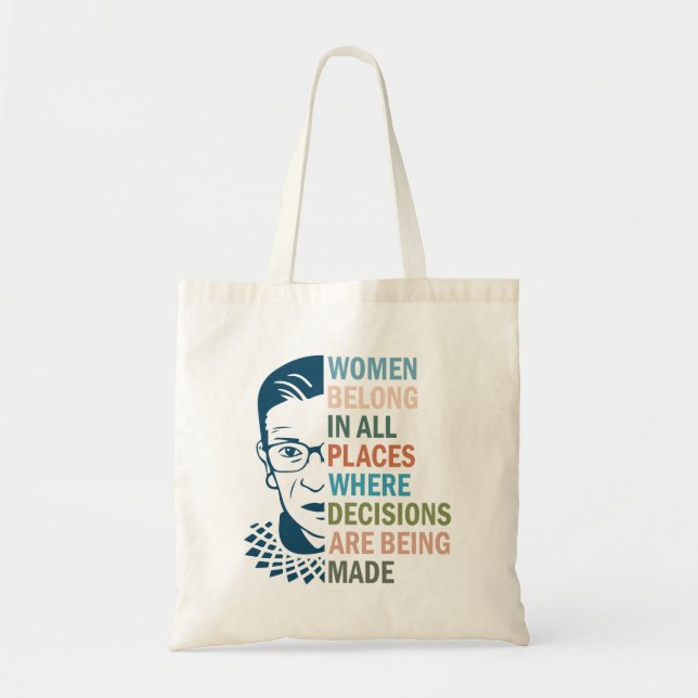 Bolso De Tela Ruth Bader Ginsburg, mujeres en todos los lugares (Frente)