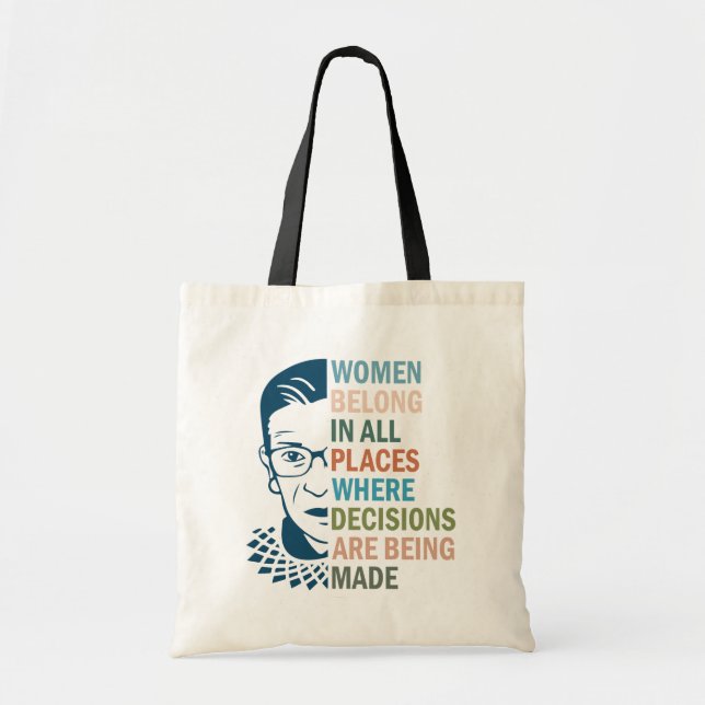 Bolso De Tela Ruth Bader Ginsburg, mujeres en todos los lugares (Frente)