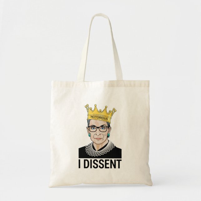 Bolso De Tela Ruth Bader Ginsburg, Notorious RBG, I dissent (Frente)