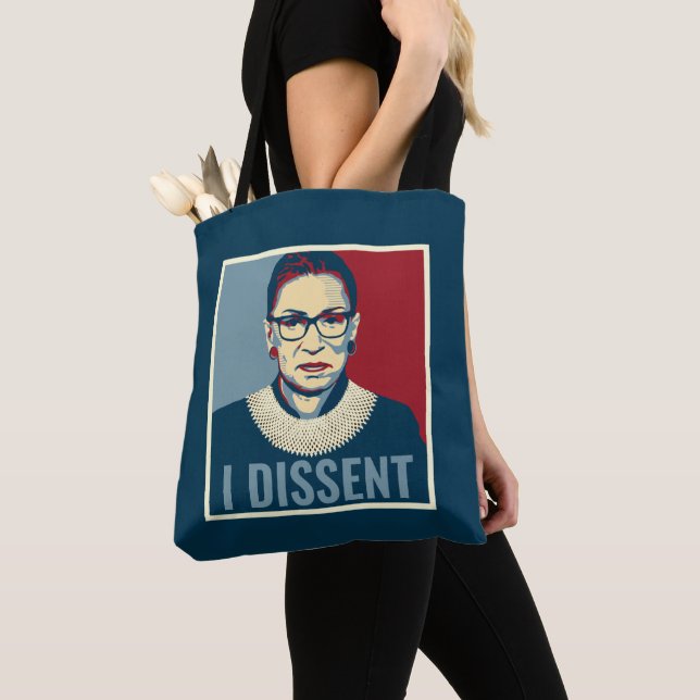 Bolso De Tela Ruth Bader Ginsburg, yo discrepo del pop-art (Detalle)