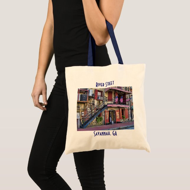 Bolso De Tela Sabana de la calle del río, fotografía del viaje (Anverso (producto))