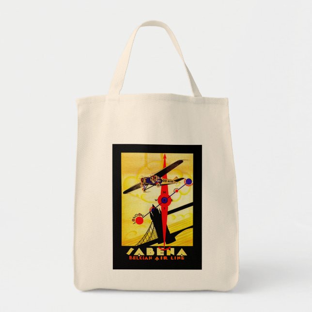 Bolso De Tela Sabena Art Deco Compass (Frente)