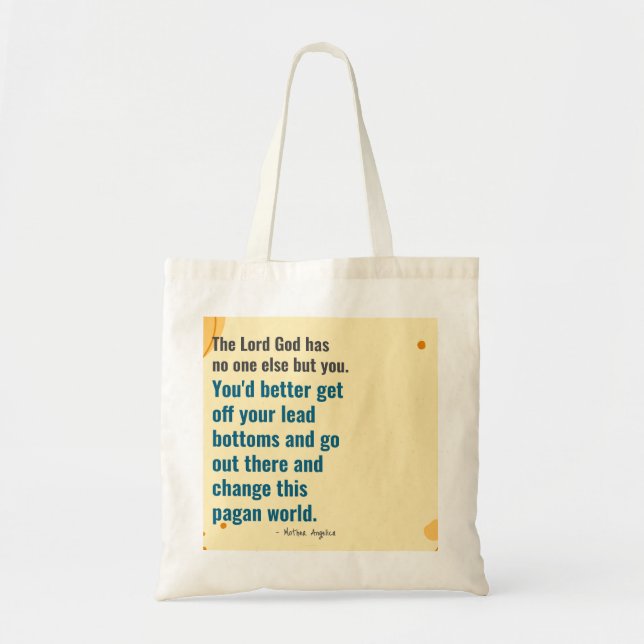 Bolso De Tela Sabiduría De La Madre Angelica (Frente)