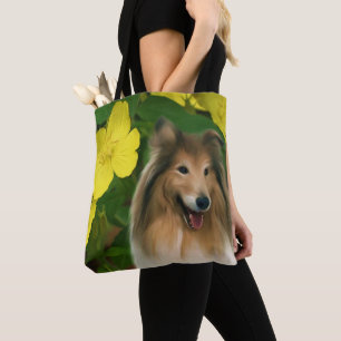 Bolso De Tela Sable Collie Yellow Primrose Dog Art