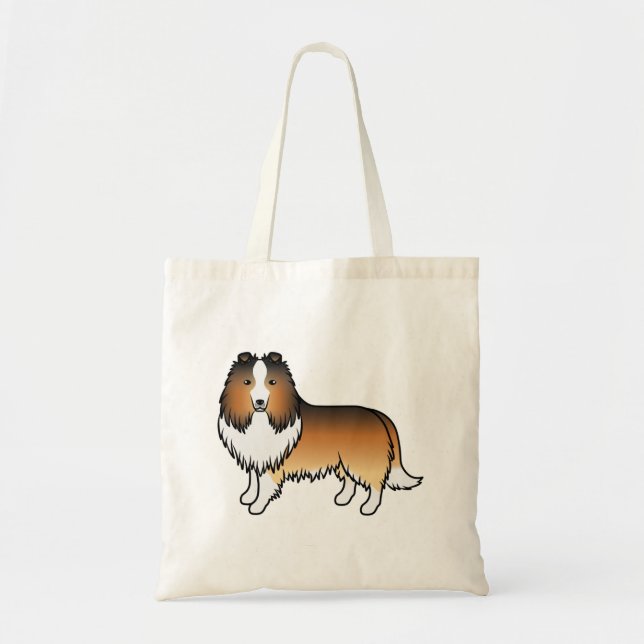 Bolso De Tela Sable Shetland Sheepdog Sheltie Perro de caricatur (Frente)