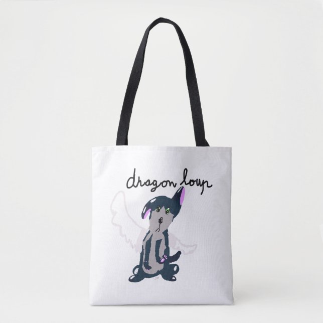 Bolso De Tela sac "Dragon-Loup" (Anverso)
