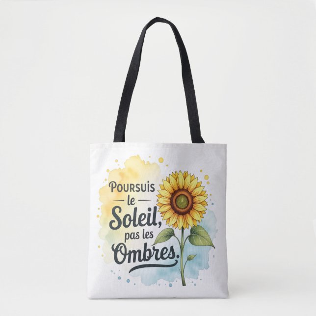 Bolso De Tela Sac Tote Tournesol Inspirant – Citation ‘Poursuis  (Anverso)
