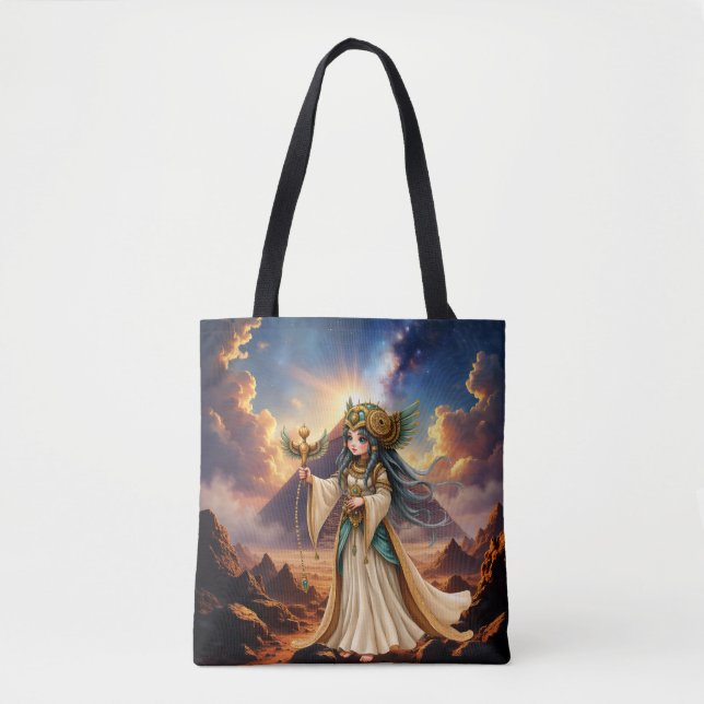 Bolso De Tela Sacerdotisa Celestial de la Pirámide Dorada. (Anverso)