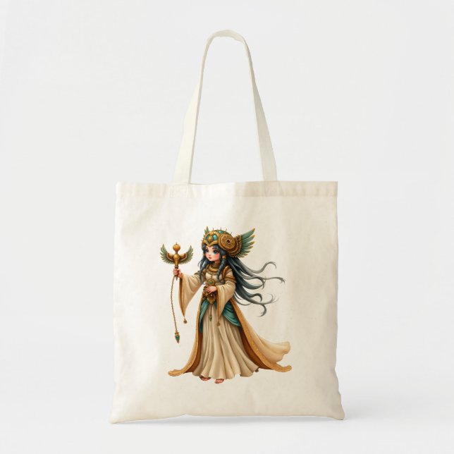 Bolso De Tela Sacerdotisa Celestial de la Pirámide Dorada. (Frente)