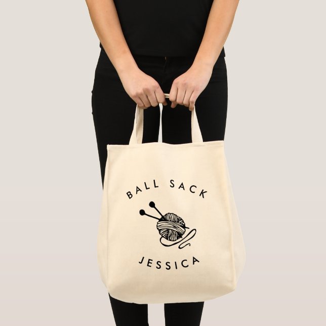 Bolso De Tela Saco de bolas de punto graciosas y personalizadas (Anverso (producto))