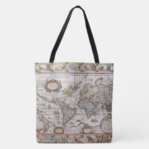 Bolso De Tela Sacos del Mapa Mundial de Antigüedades