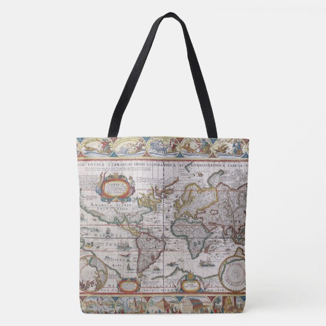 Bolso De Tela Sacos del Mapa Mundial de Antigüedades (Anverso)
