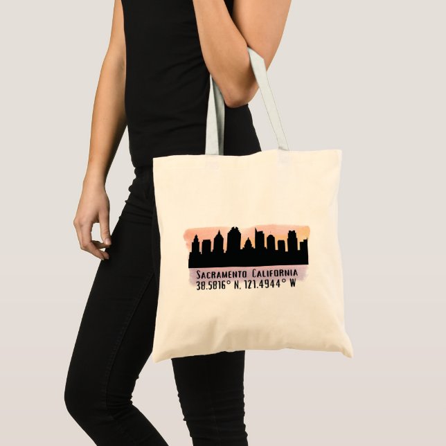 Bolso De Tela Sacramento CA City Skyline (Anverso (producto))