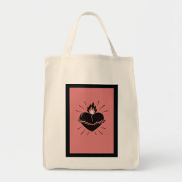Bolso De Tela Sacred Heart Reimagined – Minimal Symbolic Art 