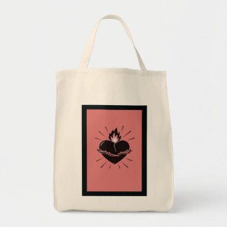 Bolso De Tela Sacred Heart Reimagined – Minimal Symbolic Art 