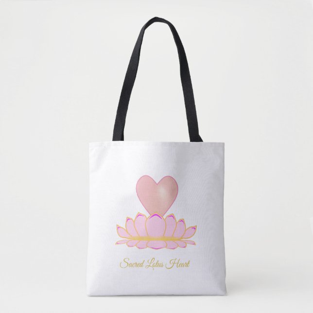 Bolso De Tela Sacred Lotus Heart Tote Bag (Anverso)