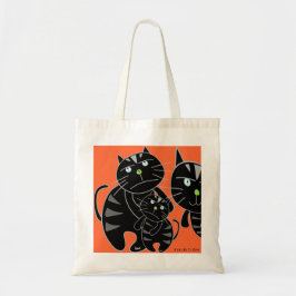 Bolso De Tela Sad Black Cat Family Tote Bag