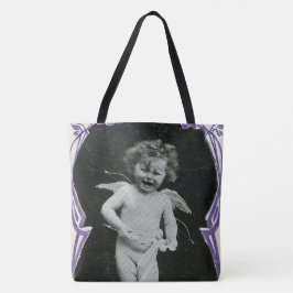 Bolso De Tela Sad Cherub Angel Print
