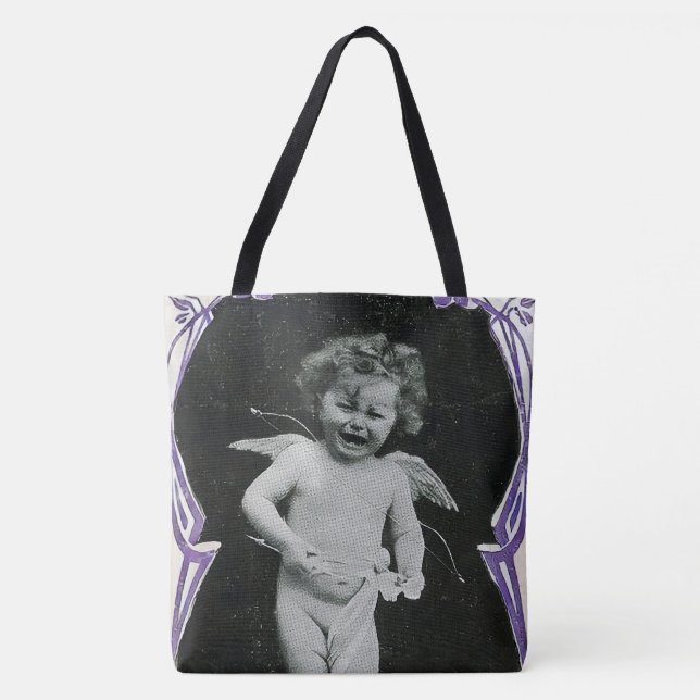 Bolso De Tela Sad Cherub Angel Print (Anverso)