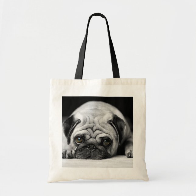 Bolso De Tela Sad Pug (Frente)