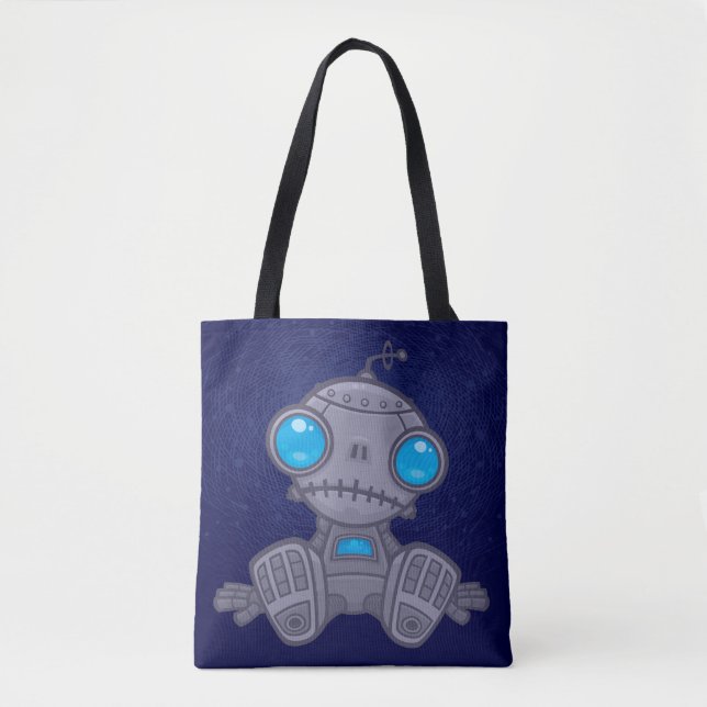Bolso De Tela Sad Robot (Anverso)