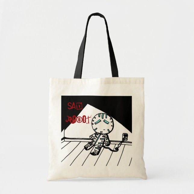 Bolso De Tela Sad Robot Tote Bag (Frente)