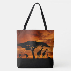 Bolso De Tela Safari africano al atardecer