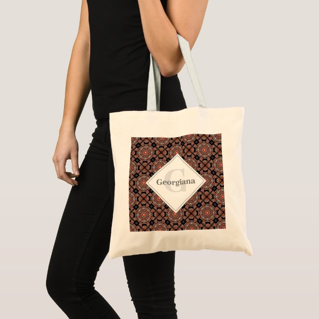 Bolso De Tela Safari personalizado Sunset Bohemias Mandala Tiles (Anverso (producto))