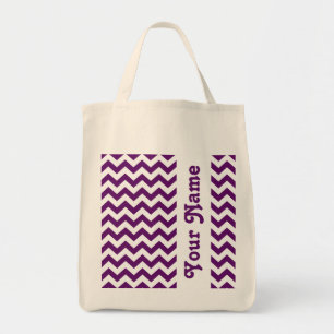 Bolso De Tela Safari violeta africana Chevron con nombre de pers