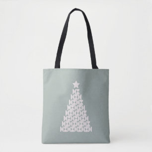 Bolso De Tela Sage Green Christmas Tree