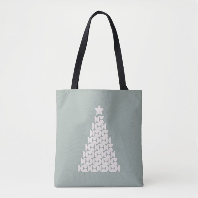 Bolso De Tela Sage Green Christmas Tree (Anverso)