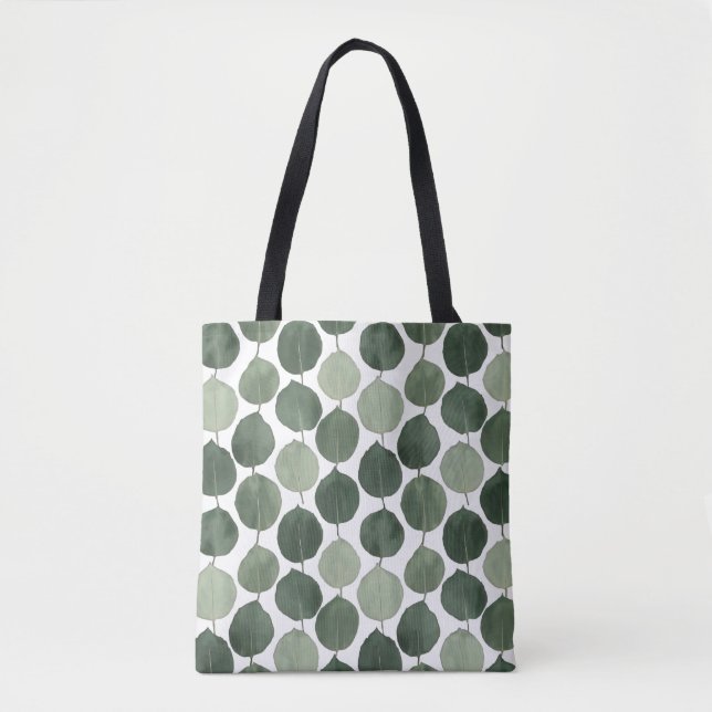 Bolso De Tela Sage Green Eucalyptus Leaf Pattern Botanical Plant (Anverso)