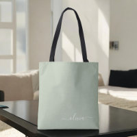 Sage Green Minimalista Moderno Monograma elegante