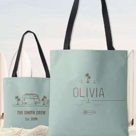 Bolso De Tela Sage Green Vintage Van Surfer Crew All-Over-Print