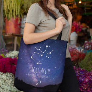 Bolso De Tela Saggitarius   Personalized Zodiac Constellation