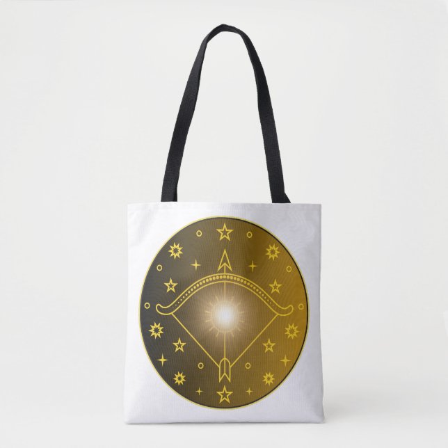 Bolso De Tela Sagittarius Zodiac Emblem Minimal Celestial Symbol (Anverso)