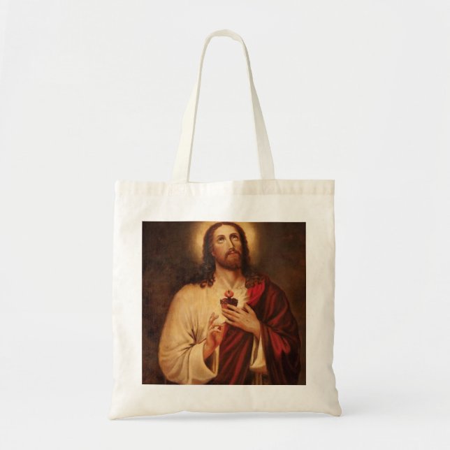 Bolso De Tela Sagrado Corazón De Jesús (Frente)