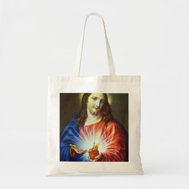 Bolso De Tela Sagrado Corazón De Jesús (Frente)