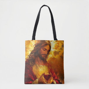 Bolso De Tela Sagrado Corazón de Jesús