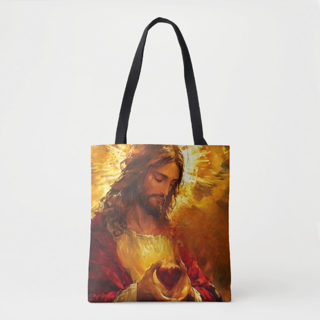 Bolso De Tela Sagrado Corazón de Jesús (Anverso)