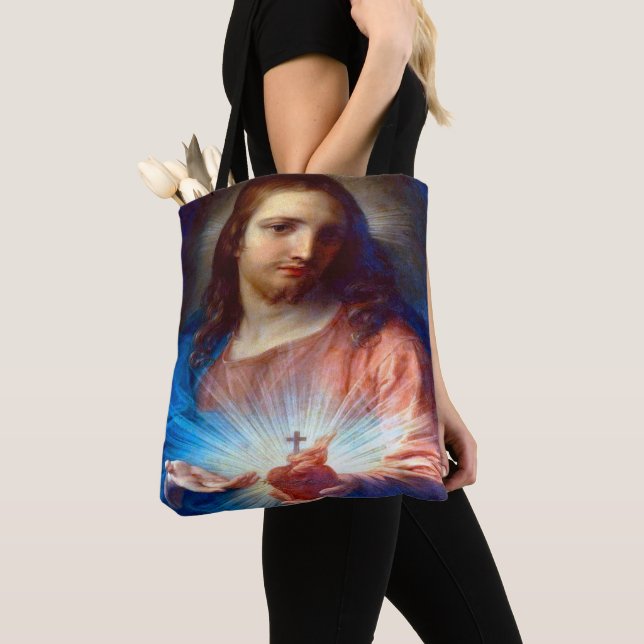 Bolso De Tela Sagrado Corazón de Jesús (Detalle)