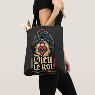 Bolso De Tela Sagrado Corazón Monárquico Católico Dios el Rey