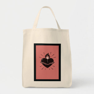 Bolso De Tela Sagrado Corazón Reimaginado – Arte Simbólico Minim